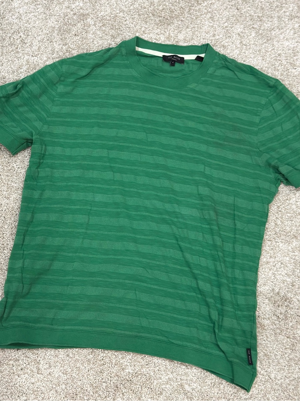 Ted Baker London Nekache Green Tonal Striped T-Shirt